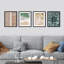 «Teal Ocean Beach Desert Succulent Decor Calm», impression sur papier 4 pièces-97782424-97782427