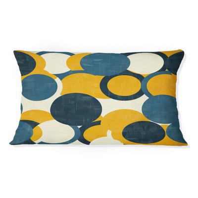 Coussin lombaire rétro Mid-Century - vert et jaune