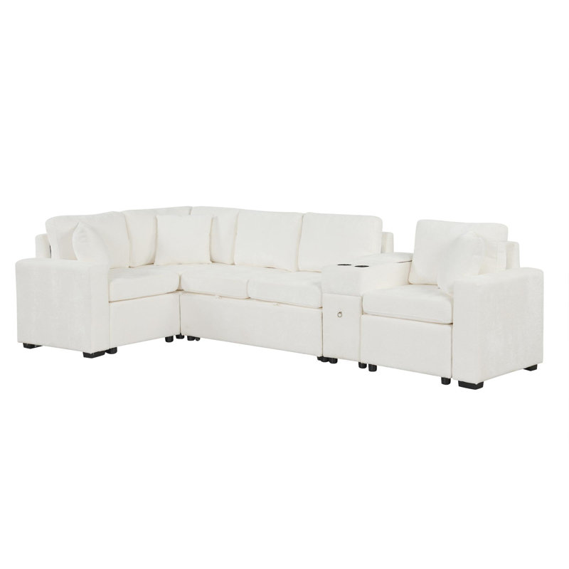 Canapé-lit convertible en L, White