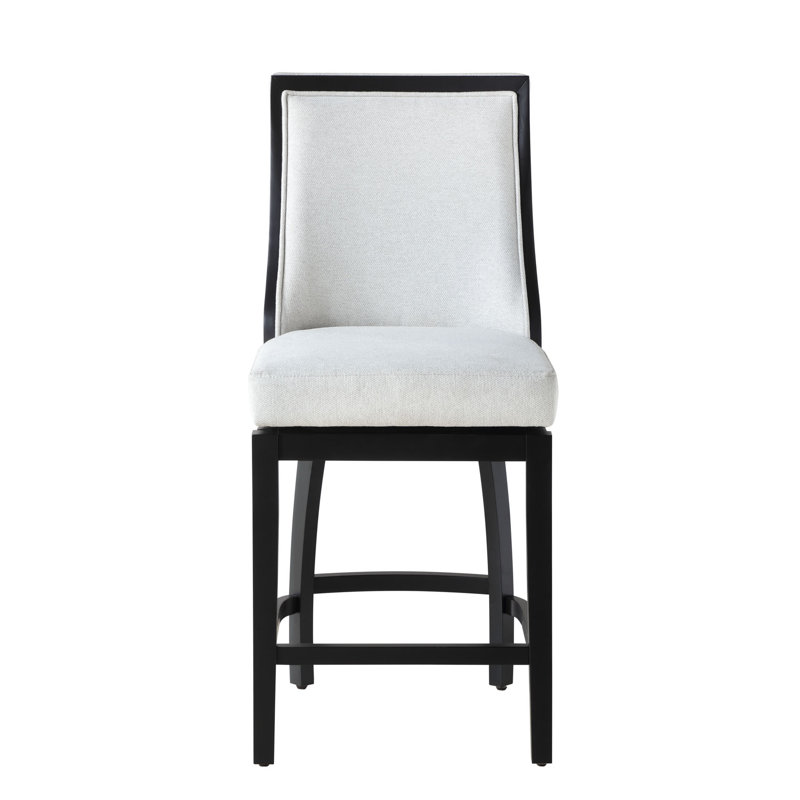 Glencoe Disbrow Swivel Counter Stool, Ivory, Black
