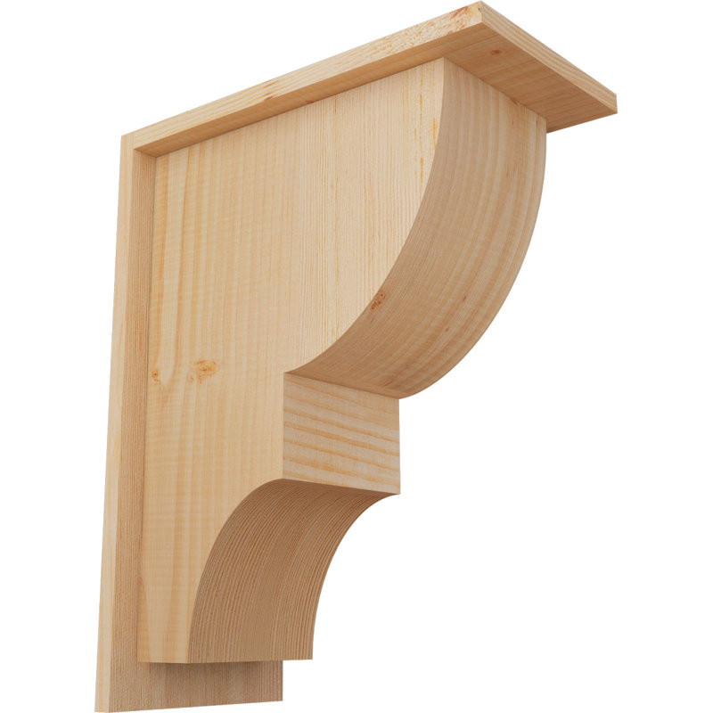 Corbeau Ridgewood avec contre-plaque, H 18 po x l 7,5 po x P 14 po, Sapin de Douglas, Lisse