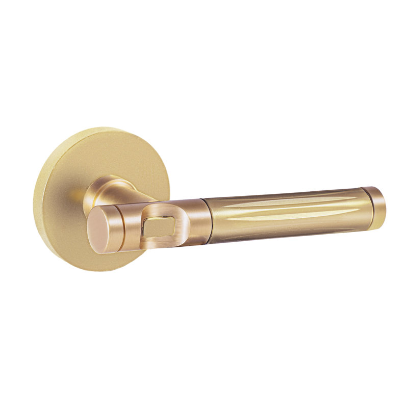 Double levier de porte double, Laiton satiné