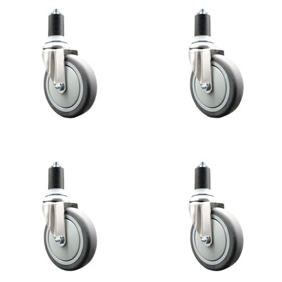 316SS Thermoplastic Rubber Swivel Expanding Stem Caster Set