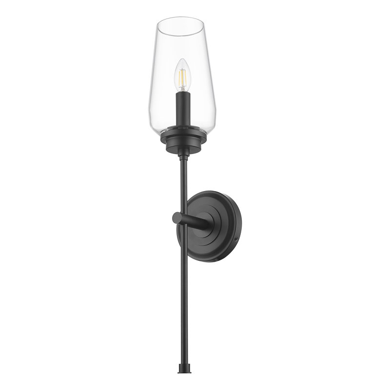 Applique murale 1 lumière 26,25 pouces noir mat, Noir mat