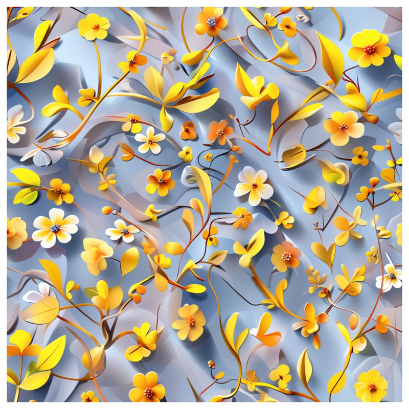 Housses de couette à motif floral jaune et orange, Très grand lit