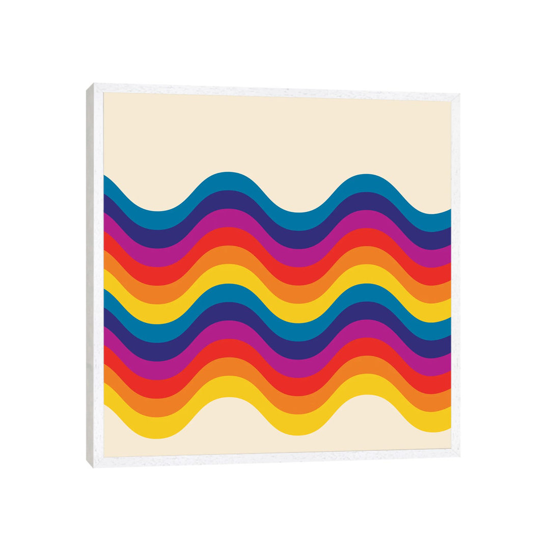 Wavy Retro Rainbow von Show Me Mars - Galerie-verpackte Leinwand Giclée