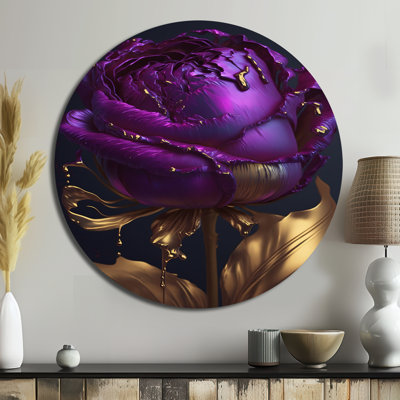 Garson - Floral Round Metal Art