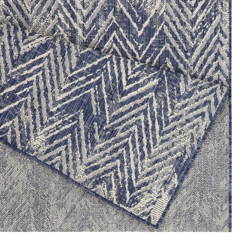 Area Rug In Blue, For All Indoor And Outdoor Settings Polypropylene Strong Use, Runner 2'7" x 7'3"