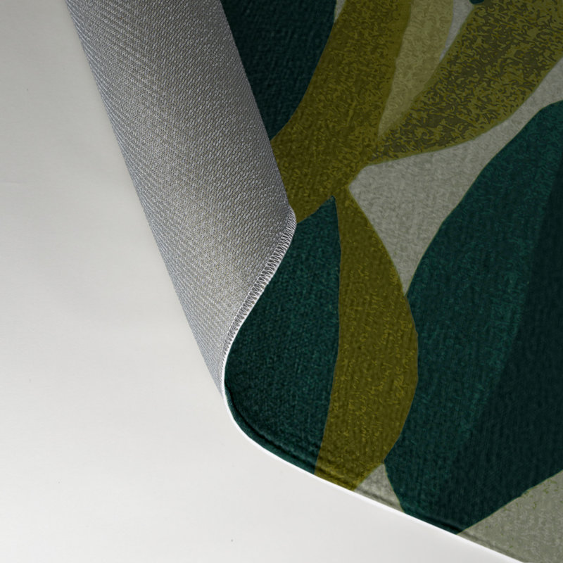 Tapis bleu intérieur et extérieur Botanical, Rectangle 5 pi x 7 pi