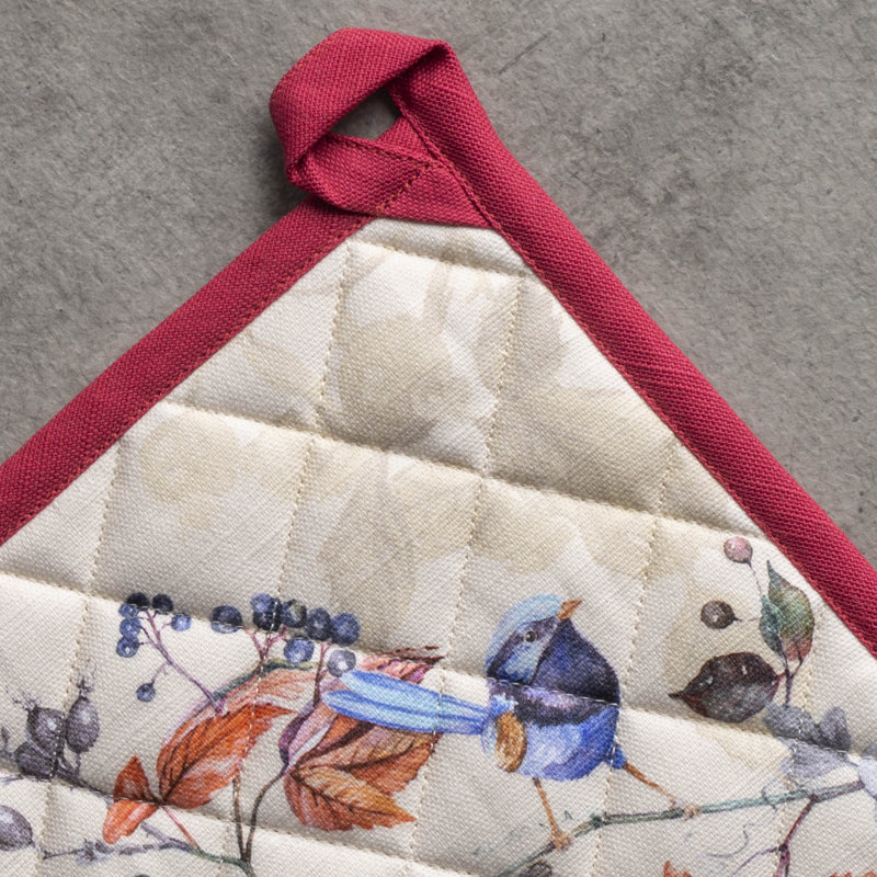 Ensemble de poignées 100% coton Maison d'Hermine Equinoxe - gris - 8 po x 8 po, Beige / Rose