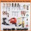 Ensemble d'accessoires pour panneau perforé de 320 pièces avec crochets et bacs, organisateur d'outils pour panneau perforé de 3 mm et 6 mm (rangement de garage)