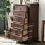 Commode 6 tiroirs en noyer massif de style rétro