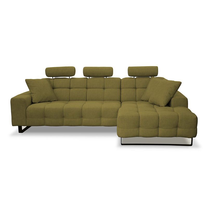 4 Seater Corner Sofa, Olive, Right Hand Facing