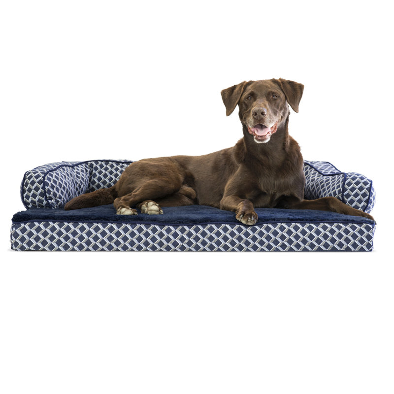 Large Diamond Blue Orthopedic Foam Outdoor Pet Sofa Bed