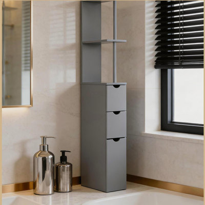 Tour de rangement, organisateur de plancher étroit, armoire de rangement de salle de bain