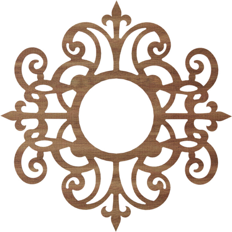 Médaillon de plafond en bois Dijon, Noyer, H 34 po x l 34 po x P 0,25 po