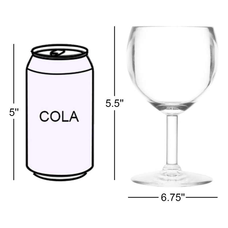 Verre à pied 8 oz. Verre à vin en plastique tout usage