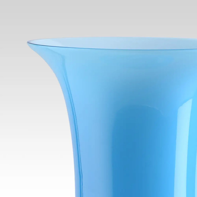 Venini Opalino Vase, Acquamarine, 11.81" H x 5.51" W x 5.51" D