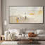 Grand minimaliste neutre abstrait jaune et beige salon grand art mural encadré décor à la maison (assemblage de cadre requis)-107133664