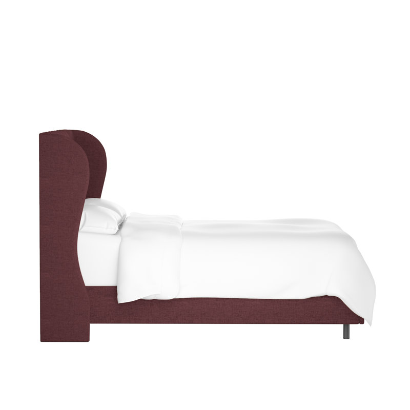 Tomey Upholstered Wingback Bed, California King, Classic Berry Velvet