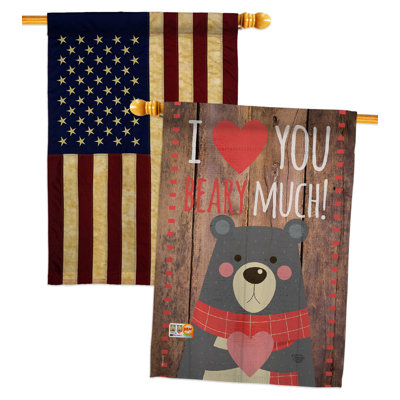 Double Sided 40'' H x 28'' W Polyester Valentine's Day House Flag