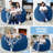 4 FT Bean Bag Chair,4' Big Bean Bag,Large Bean Bag Chairs For Adults With Memory Foam Filled,Comfy Beanbag Chairs Soft Bean Bag Sofa With Dutch Corded Plush Cover-Blue-332813186
