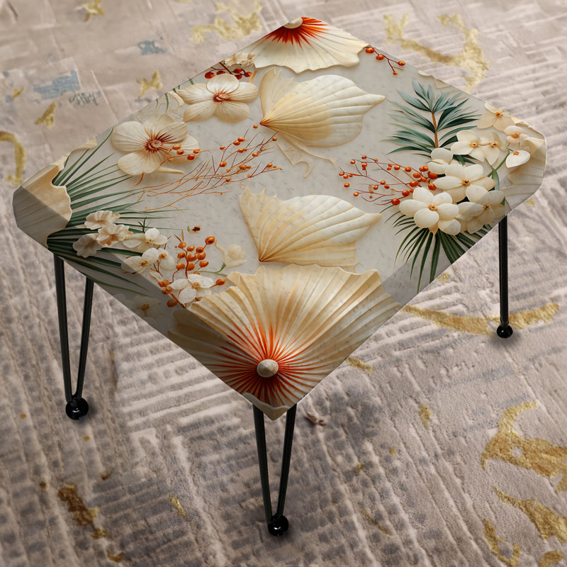 Seashell Serenity - motif tropical - repose-pieds rectangulaire bord de mer