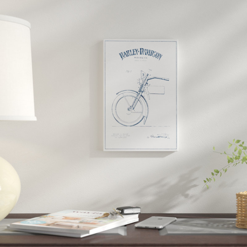 « harley-davidson motocyclettes ii », impression sur toile, H 12 po x l 8 po x P 0,75 po, Pas de tapis, Toile tendue