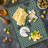 Ambesonne Geometric Cutting Board Large Hexagonal Overlapping Black Sky Blue Yellow