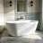 63" Matte White Solid Surface Freestanding Soaking Bathtub with Drain