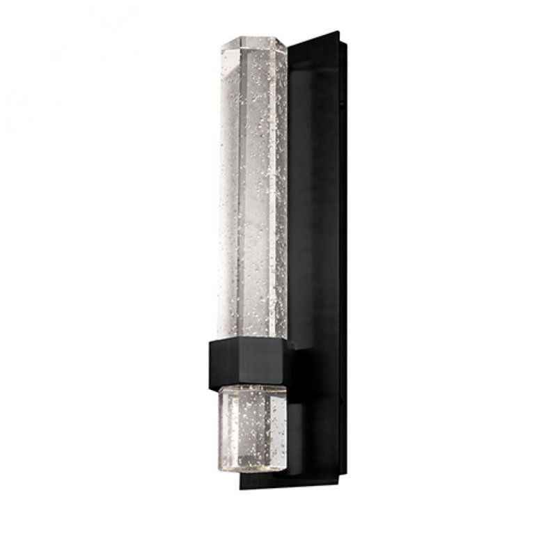 Warwick Black Aluminum LED Wall Sconce with Crystal Bubbles