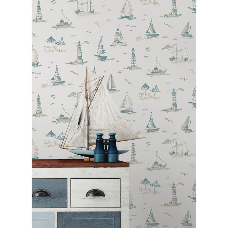 Papier peint adhésif taupe Set Sail, Taupe