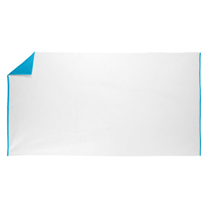 Cotton Blend Midweight Beach Towel, Aqua