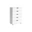 Commode de rangement blanche à 5 tiroirs avec roulettes - Armoire de rangement moderne-2031745799