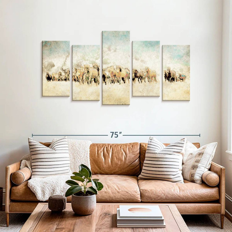 Brampt Roaming Horses, 33'' H X 66'' W