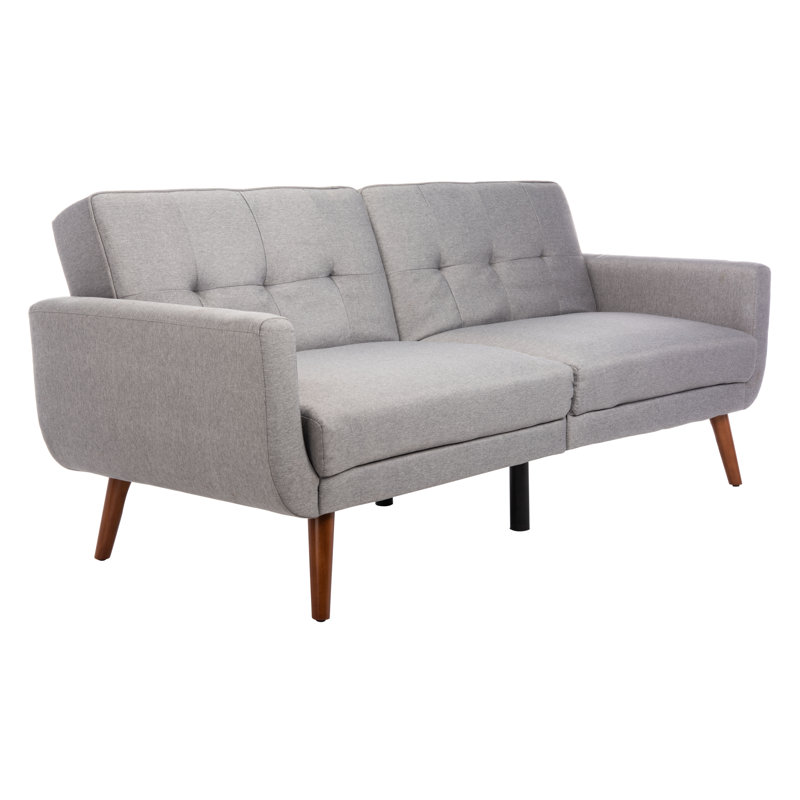 Futton Twin 82.3'' Upholstered Convertible Sofa, Grey, Linen