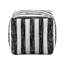 Pouf rayé noir et blanc, plancher antidérapant, capacité de 300 lb, 16 po x 16 po x 16 po, housse en tissu avec fermeture à glissière, repose-pieds moderne entièrement assemblé et fascinant à rayures, base, fermeture à glissière, sophistiqué