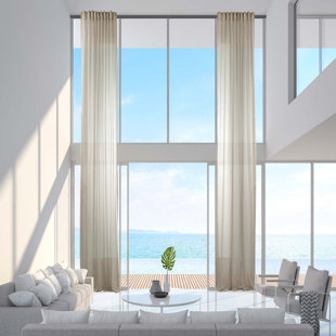 Extra Long & Extra Wide Chiffon Faux Silk Crep Curtain Panels