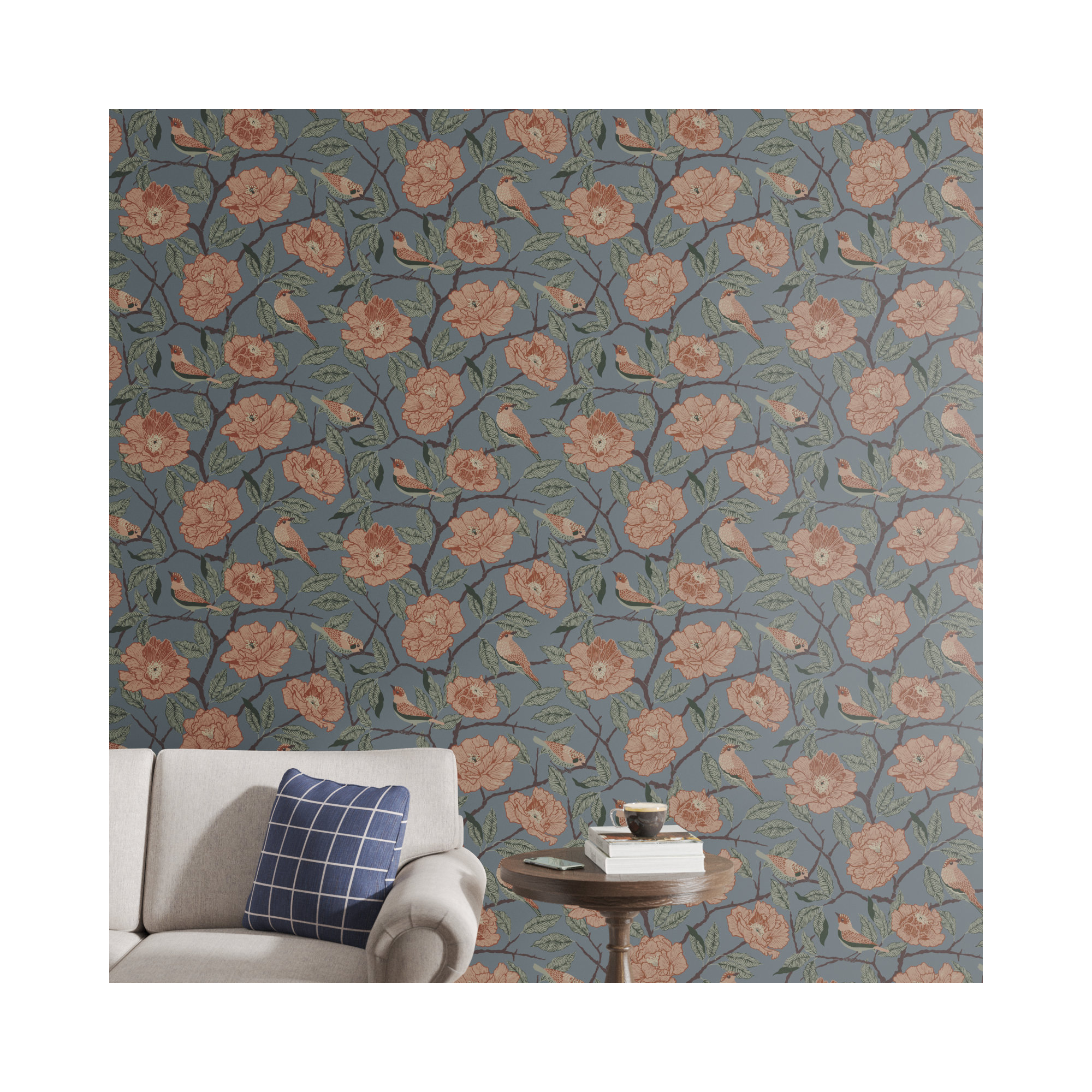 Botanical Wallpaper, Blue