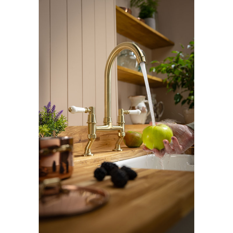 Abode Designs Keswick Bridge Kitchen Faucet, Brushed Brass