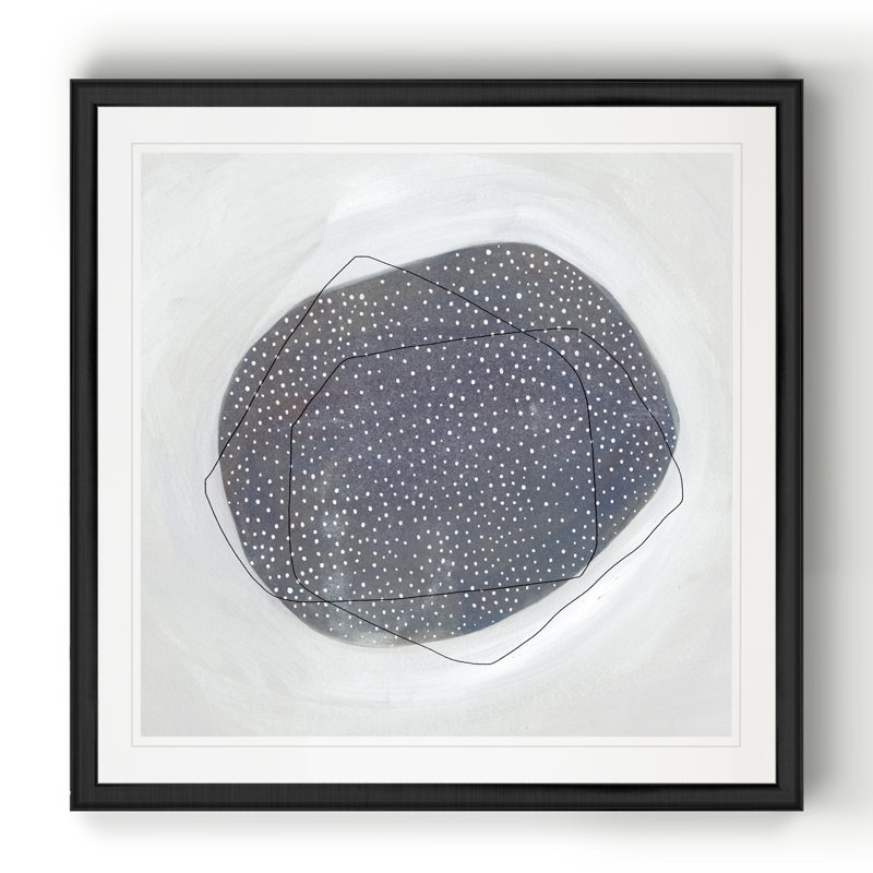 «Speckle I», peinture sur toile, Cadre noir, H 17,5 po x l 17,5 po x P 1,5 po