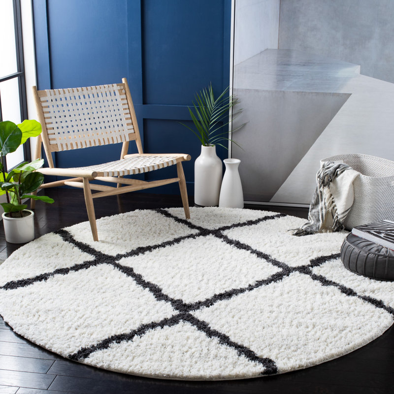 Tapis à performance géométrique Powe, Rond 6 pi 7 po