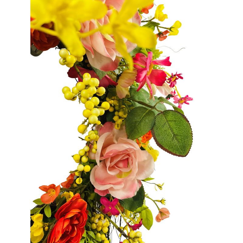Faux Rose Twig 24 " Wreath