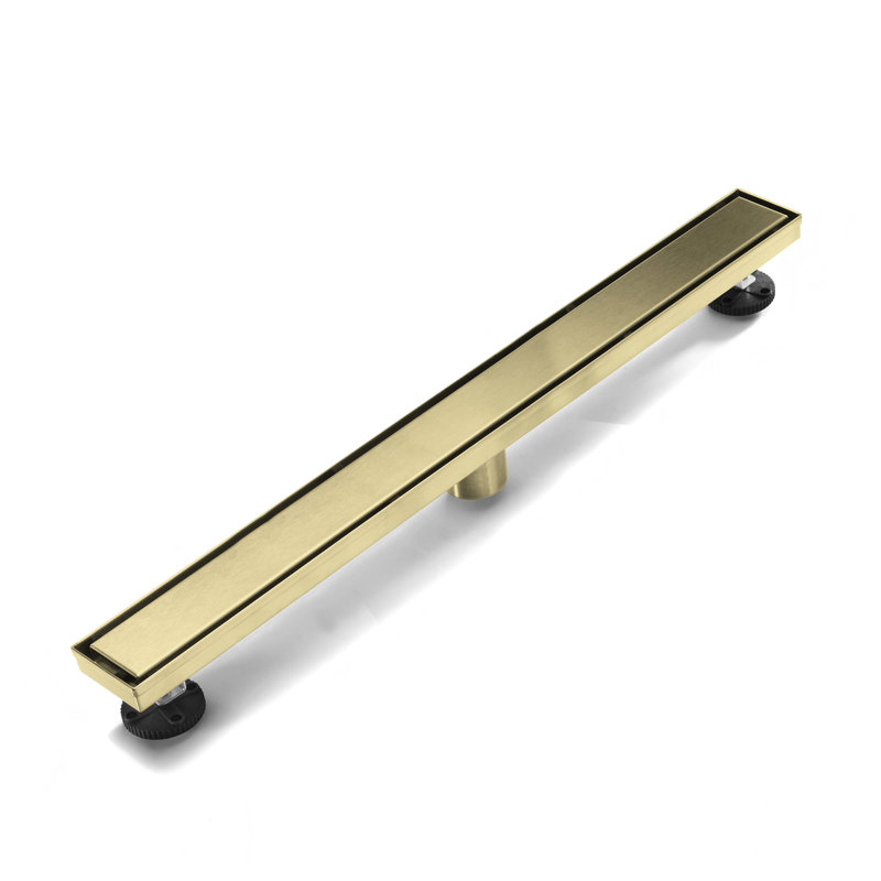 FlowCore 36" Brushed Gold linear grid drain, Brushed Gold