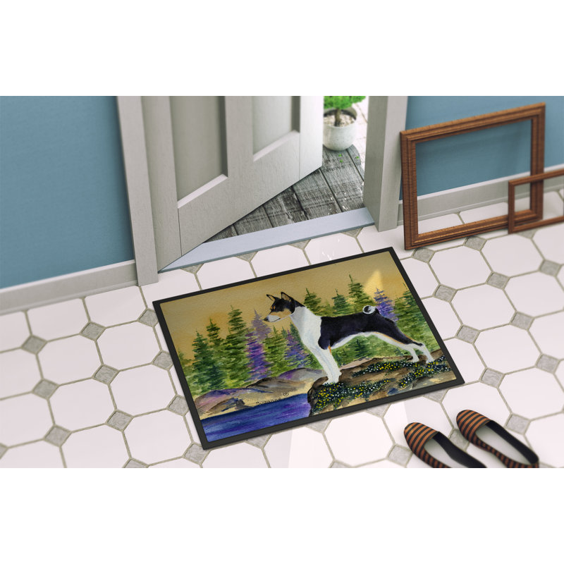 Tapis de porte d’intérieur anti-dérapant basenji, Rectangle 2 pi x 3 pi