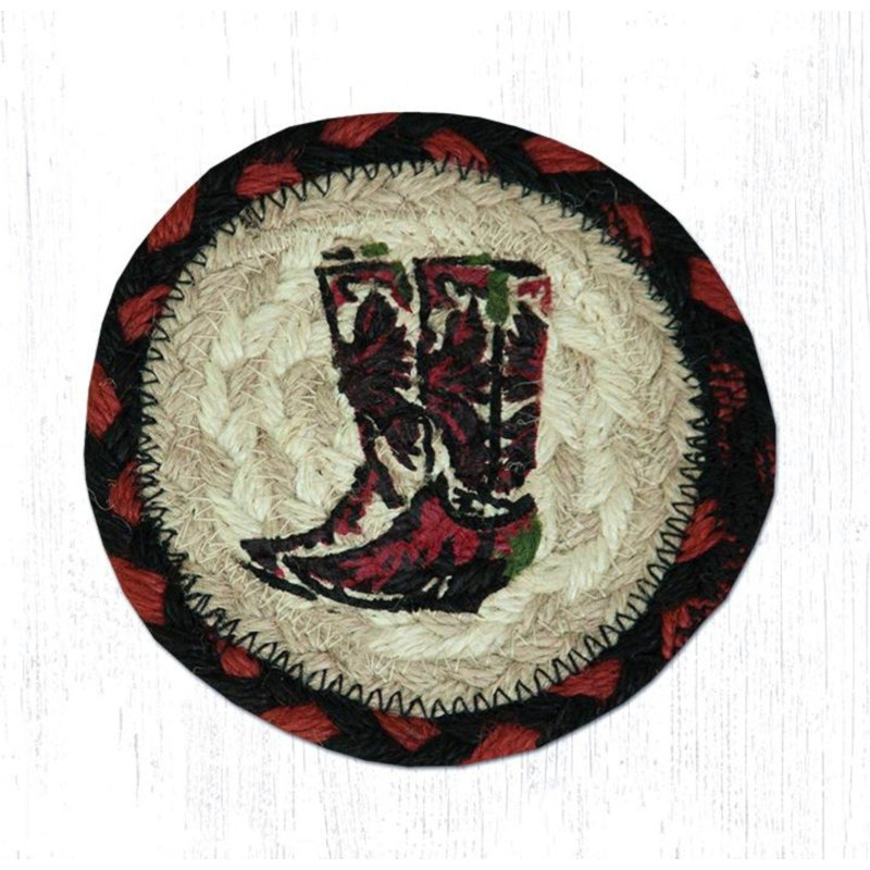  Bottes Coaster - Accessoire de table rustique à imprimé campagne 5 po