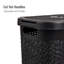  Panier à linge mince 40 L, panier à linge, couvercle, design en osier, plastique, ensemble de 3-112008510-112008512