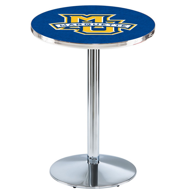 Round Metal Base Dining Table, Marquette University, Chrome