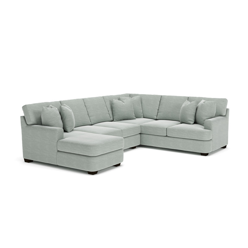 Canapé modulaire de 121 po de largeur Emilio, Accoudoir à gauche (vu de face), Tissu natté Capri conversation