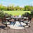 Miyona Round Outdoor Dining Table With Umbrella Hole , 48.03'' in. W 48.03'' in. D
